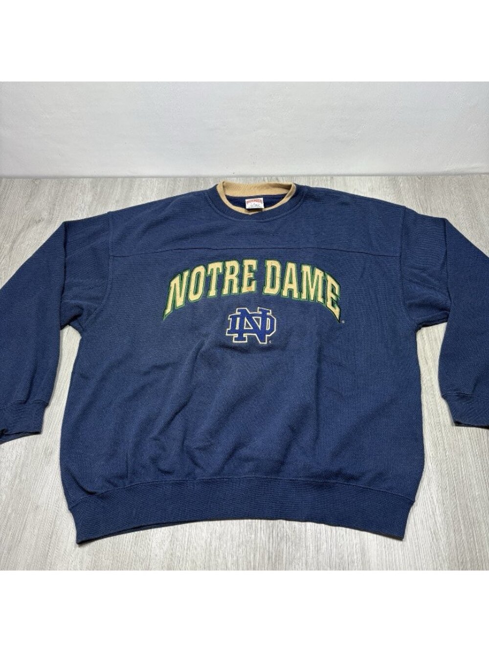 Vintage Large Notre Dame Sweater Sweatshirt Nutmeg Mill College Athletic Winter